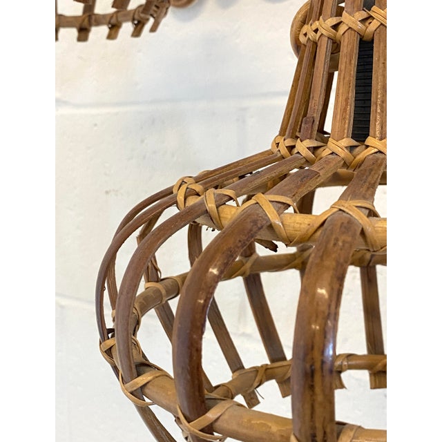 Rattan and Bamboo Wall Lamps, 1970s, Set of 2 For Sale - Image 9 of 14