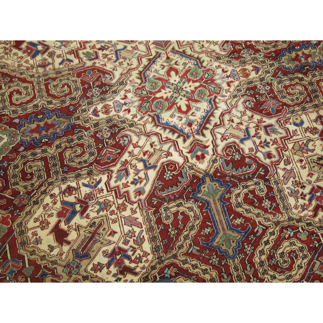Red Antique Persian Heriz Rug For Sale - Image 8 of 18