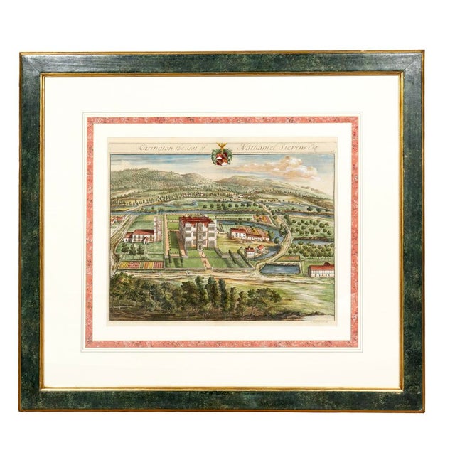 Sculpture Materials Set of Eight Hand Colored Engravings of English Country Houses by Johannes Kip For Sale - Image 7 of 9