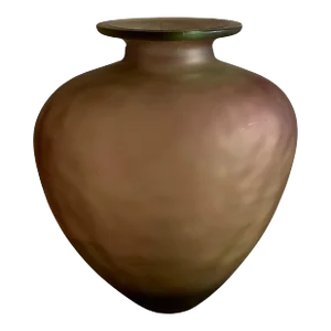 1990s Handblown Glass Dusty Purple, Gray Heart Shaped Floor Vase