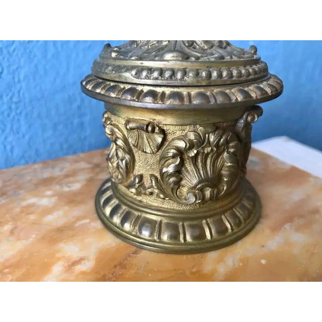 19th Century Sienna Marble Inkwell For Sale - Image 9 of 13