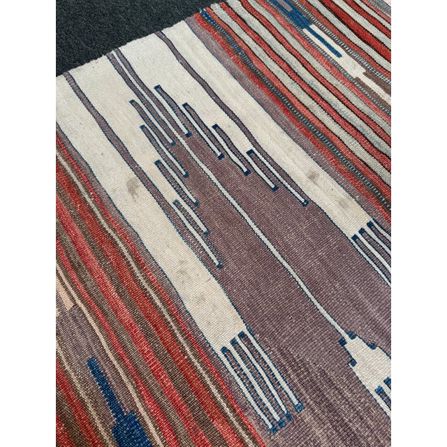 6ft 4in × 10ft Handwoven Kilim-Style Flatweave Area Rug, Vintage For Sale In San Francisco - Image 6 of 12