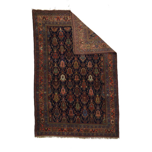 Antique Persian Bidjar Rug 4'10" x 7’0". The town and surrounding Kurdish carpets of the eponym city, often in room or...