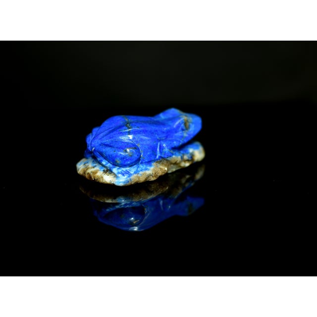 Mid 20th Century Lapis Lazuli Frog Japanese Antique Blue Gemstone For Sale - Image 5 of 11