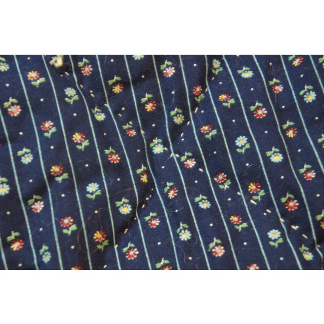 Mid 20th Century Vintage Hand Stitched Geometric Folk Art Tulips King Queen Blanket Bedspread Quilt For Sale - Image 5 of 13