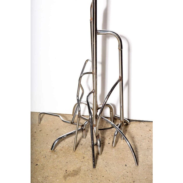Taller Doug Meyer Studio Sculpted & Welded Recycled Chrome Floor Lamp, C. 2005 For Sale - Image 4 of 8