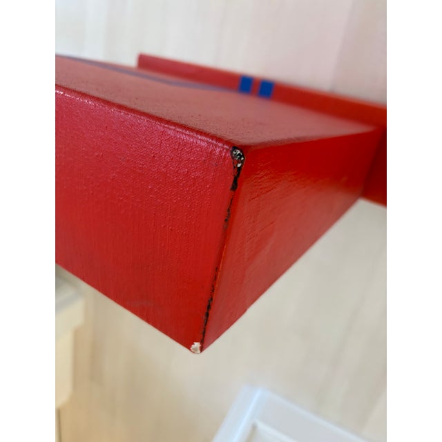 Exhibited Vintage Monumental Hard Edge Abstract Op Art Geometric Shaped Canvas Painting, Signed Jerry L. Walker, 1972 For Sale - Image 10 of 16