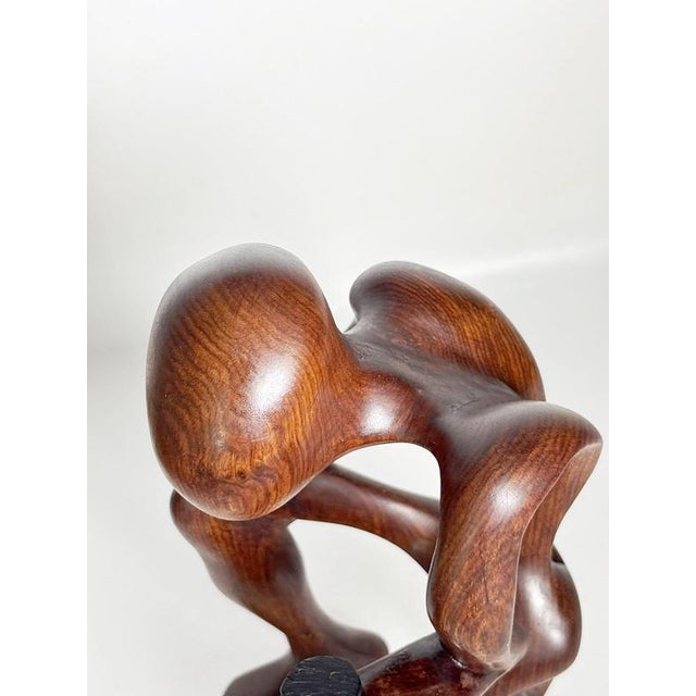 Black Wooden Sculpture of a Crouching Woman, France, 1970s For Sale - Image 8 of 18
