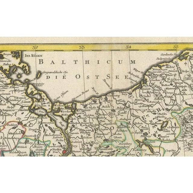 Paper German Map of North-Central Europe For Sale - Image 7 of 8