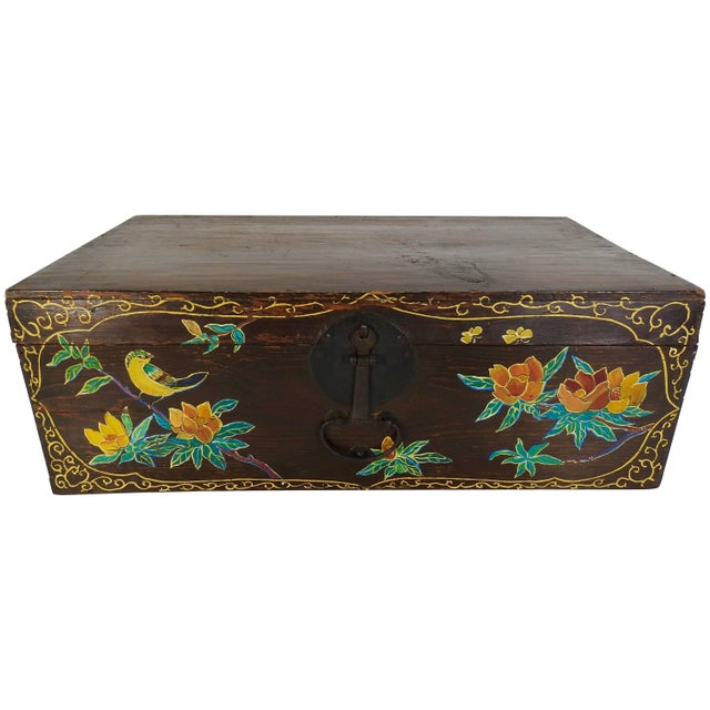 19th Century Hand-Painted Korean Trunk For Sale - Image 11 of 11