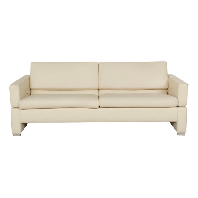 Tomo 2-Seater Sofa in Cream Leather from Brühl For Sale