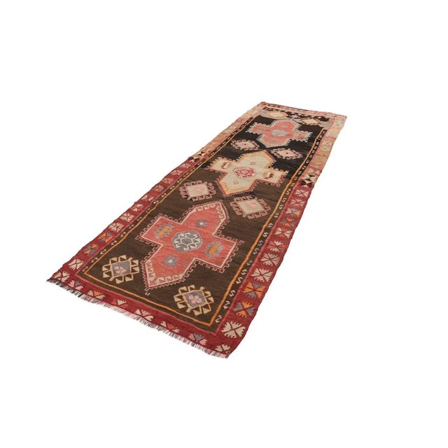 Traditional Mid 20th Century Vintage Turkish Kilim Rug For Sale - Image 3 of 7