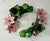 Great Italian hand painted pink & green flowers candle holders. Made of porcelain & ceramic the perfect touch for a center...