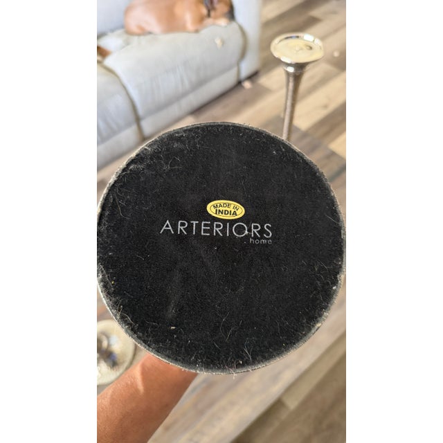 Arteriors Home Set of Three Arteriors Home Hammered Nickel Candlesticks For Sale - Image 4 of 11