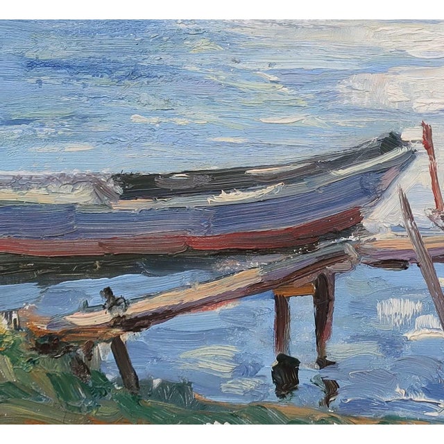 1970s Vintage Seascape Oil Painting: Soviet Ukrainian Art, 1970s 29-32 For Sale - Image 5 of 6