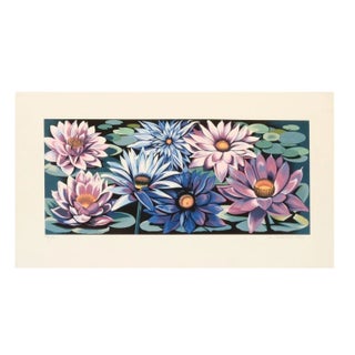 Lowell Nesbitt Water Lilies Limited Edition Serigraph Signed 1981 For Sale