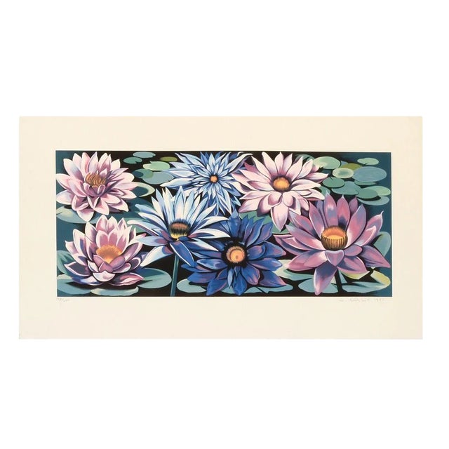 Lowell Nesbitt Water Lilies Limited Edition Serigraph Signed 1981 For Sale