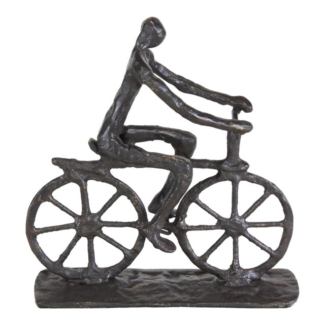 Vintage Iron Hammered Bicycle Sculpture For Sale