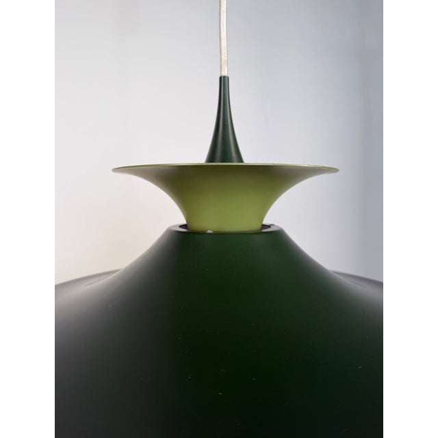 Radius Pendant Lamp in Dark Green by Erik Balslev for Fog & Mørup, Denmark, 1970s For Sale - Image 6 of 9
