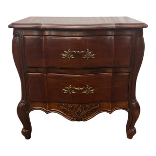 Vintage White Furniture French Provincial Style Mahogany Nightstand For Sale