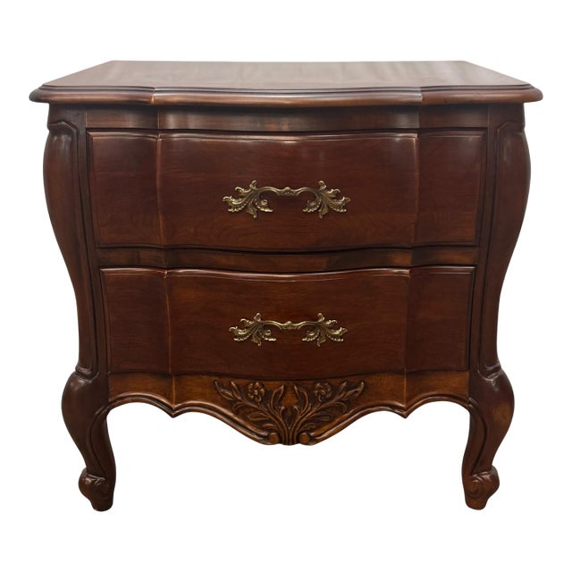 Vintage White Furniture French Provincial Style Mahogany Nightstand For Sale