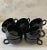 Mid 20th Century Vintage Hazel Atlas Cloverleaf Black Depression Glass Tea Cups - Set of 5 For Sale - Image 5 of 13