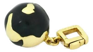 Louis Vuitton Enamel 18k Yellow Gold Globe Charm Pendant