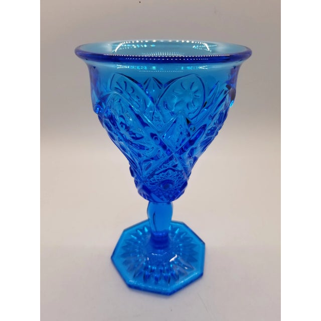 Vintage Cosmos Blue Goblet by Imperial Glass For Sale - Image 4 of 4