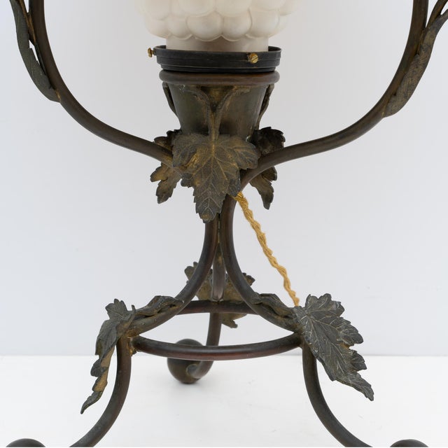 Art Nouveau Cameo Bulb Glass and Bronze Table Lamp from Emile Gallé, France, 1900s For Sale - Image 9 of 10