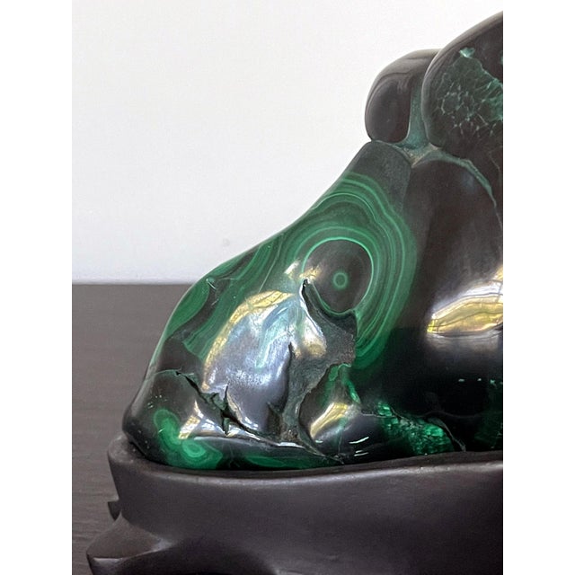 Malachite Rock Specimen on Display Stand as a Viewing Stone For Sale - Image 10 of 10