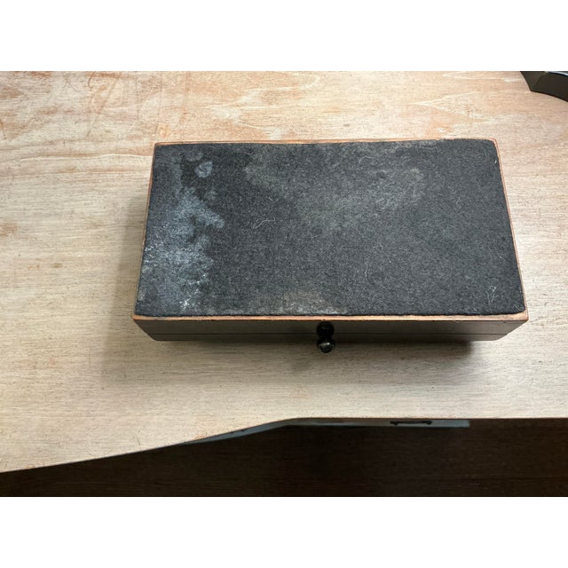 Metal Vintage Black Lacquered Playing Card Box With Silver Cartouche Centerpiece For Sale - Image 7 of 9