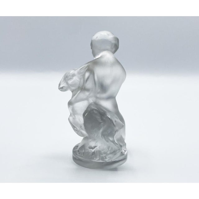 1980s Lady with a Fawn Figurine in Crystal, 1980s For Sale - Image 5 of 15