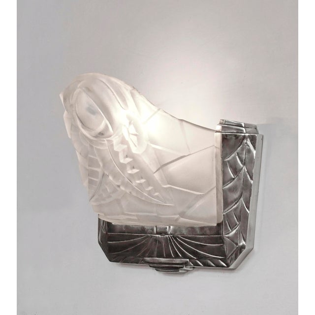 1930s French Art Deco Wall Sconces by Degue 1930 France - A Pair For Sale - Image 5 of 13