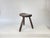 1940s Vintage Brutalist Rustic Carved Wood Tripod Stool, France, 1930s For Sale - Image 5 of 12
