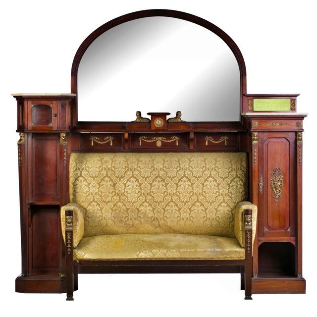 Empire Style Cupboard with Settee, End 19th Century For Sale - Image 5 of 6