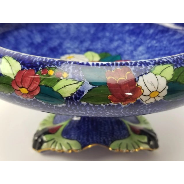 1920s Royal Winton Grimwades Byzanta Ware Pedestal Compote With 24k Gold Detail For Sale In San Francisco - Image 6 of 10