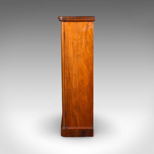 Wood Large Antique Captain's Bookcase, English, Enclosed Book Cabinet, Late Victorian For Sale - Image 7 of 11