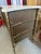 Beautiful light brown wood dressers with stone tops and frames in antique silver (has slight gold cast) metal frame....