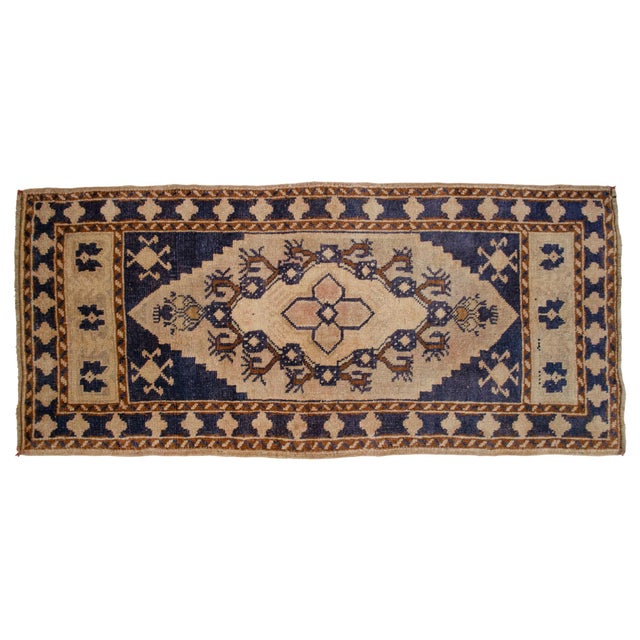 Hand Knotted Door Mat, Entryway Rug, Bath Mat, Kitchen Decor, Small Rug, Turkish Rug - 1′10″ × 3′11″ For Sale - Image 6 of 9