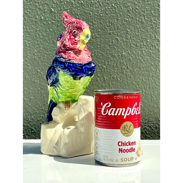 Vintage Glazed Ceramic Bird With Flower Frog For Sale In West Palm - Image 6 of 12