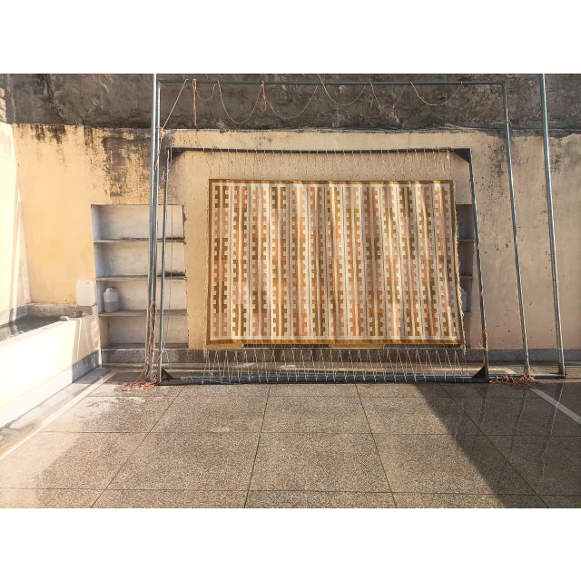 Casa Cosima Handmade Cotton Rug, Natural Vegetable Dyed, Yellow and White Marianne Rug - 6'x9' For Sale - Image 4 of 12