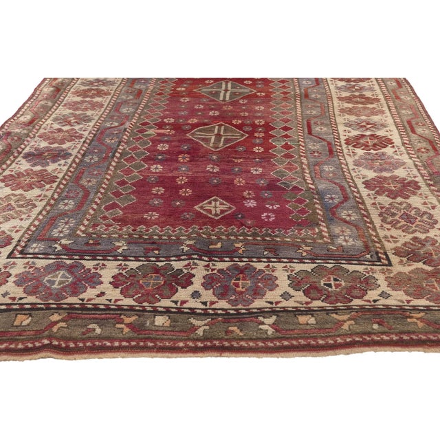 Early 20th Century Antique Caucasian Tribal Kurdish Rug 04'07 X 11'00 For Sale - Image 4 of 9
