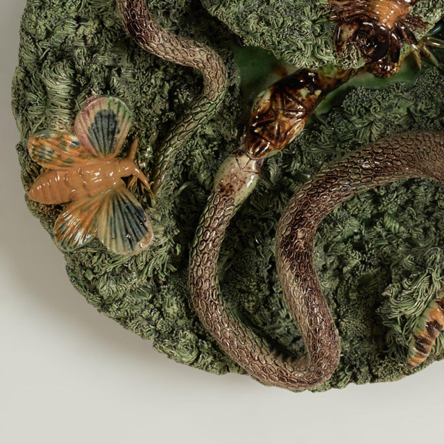 Set of Four Antique Portuguese Palissy Wall Plates by Jose Alves Cunha, Priced Individually For Sale In West Palm - Image 6 of 18