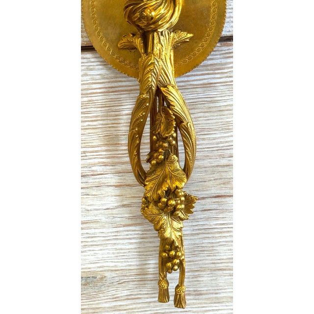 French Louis XVI Style Ormolu Two‑Light Sconces, Attributed to P.E. Guerin For Sale - Image 3 of 12