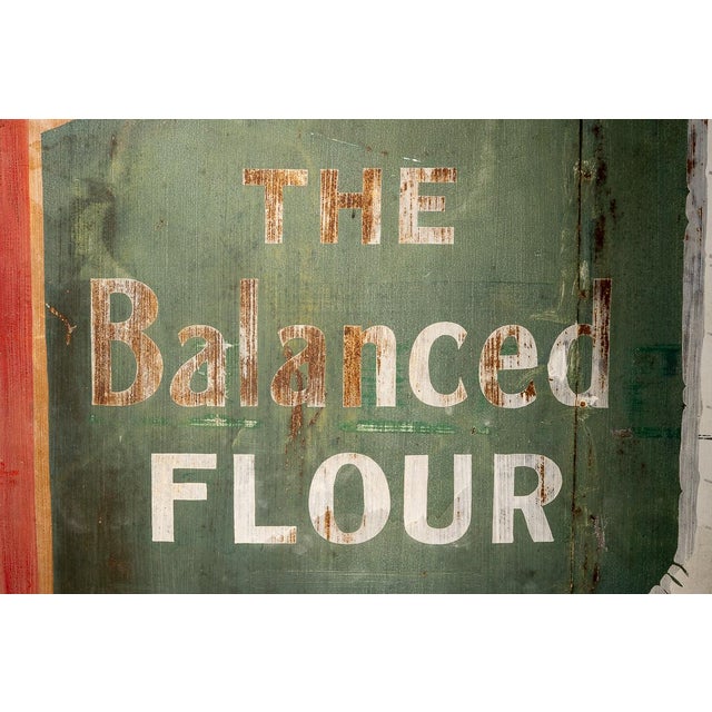 Antique "Pillsbury’s Best" Painted Tin Trade Sign For Sale - Image 4 of 7
