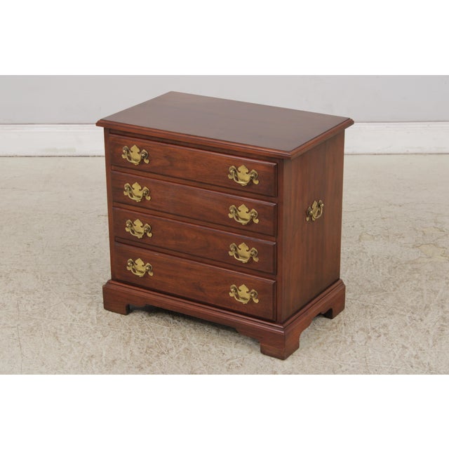 Chippendale Henkel Harris Cherry 4 Drawer Chairside Chest For Sale - Image 3 of 13