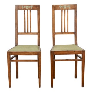 Set of Liberty Chairs with Metal Plaques, 1920s For Sale