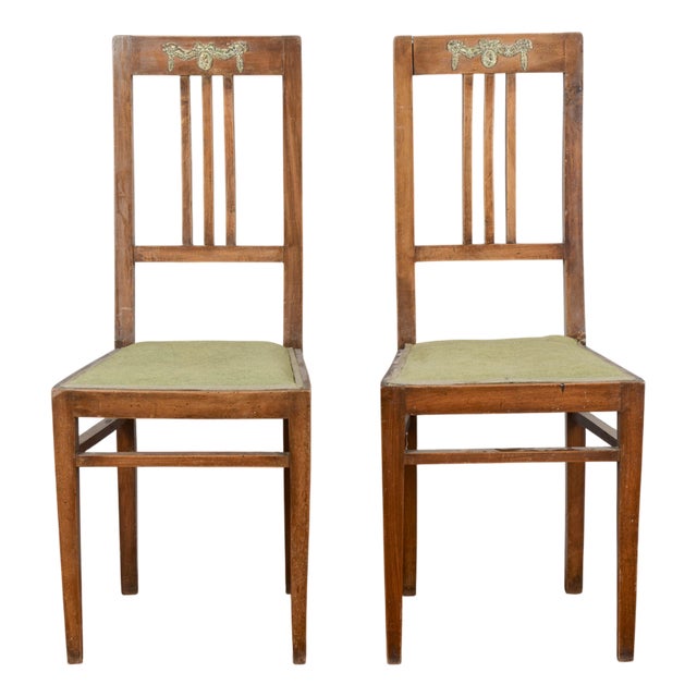 Set of Liberty Chairs with Metal Plaques, 1920s For Sale