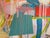 Teal Large Contemporary Abstract Acrylic Painting – Teal, Coral & Yellow Drip Expressionism For Sale - Image 8 of 10