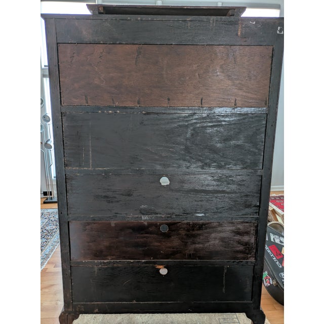 Antique Curved Glass Oak Cabinet For Sale - Image 4 of 5